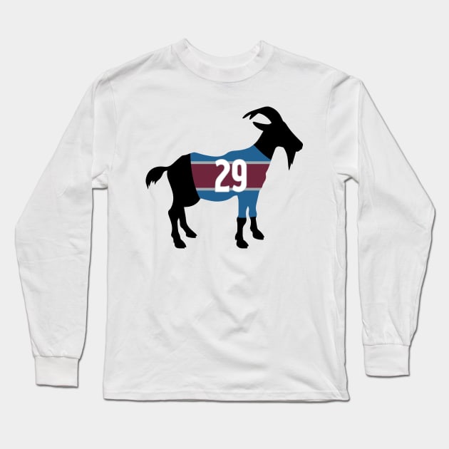 Nathan MacKinnon GOAT Long Sleeve T-Shirt by cwijeta